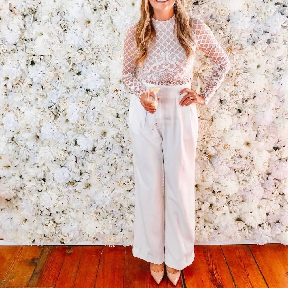 White flowy pants